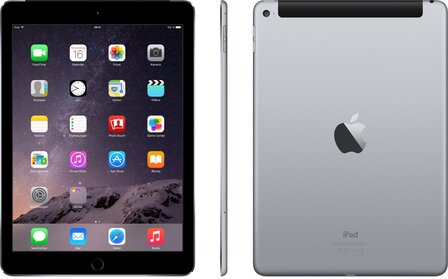 nieuwstaat Apple iPad Air 2 128GB 9.7&quot; WiFi (4G) zwart zilver + 12 maanden garantie