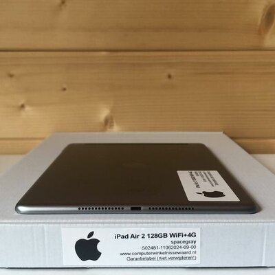 nieuwstaat Apple iPad Air 2 128GB 9.7" WiFi (4G) zwart zilver + 12 maanden garantie