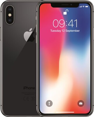 nieuwstaat Apple iPhone 10 (X) 256GB zwart + nieuwe accu 100% + 12 maanden garantie