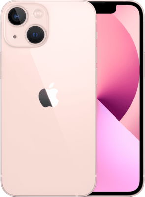 nieuwstaat Apple iPhone 13 mini roze 128GB + nieuwe accu 100% + 12 maanden garantie